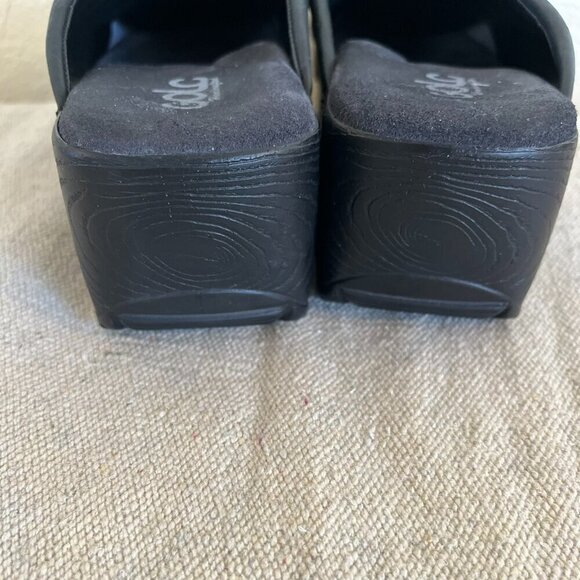 Golc Handcrafted Black Leather Windows Cats Clogs/Mules Sz 39 8-8.5 - Picture 6 of 10